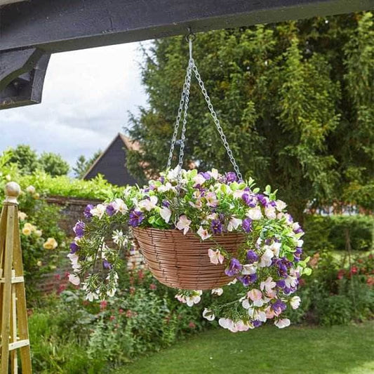 Gardening  -  Petunias Artificial Flower Hanging Basket  -  60006435