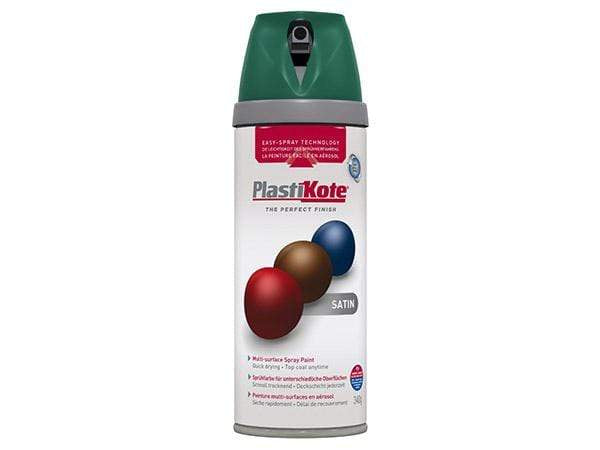 Paint - Plastikote Twist And Spray Satin Hunter Green Paint - 50090977
