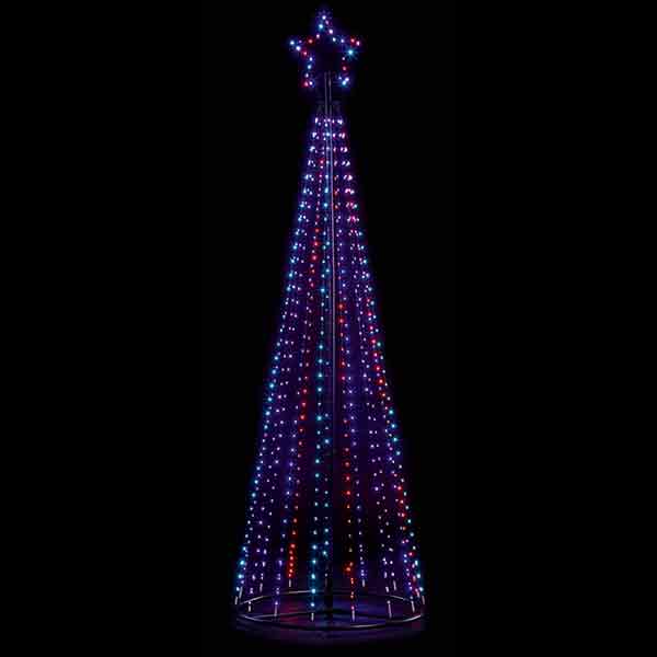 Christmas  -  332 Multicoloured Wire Pyramid Tree - 1.4m  -  60001013