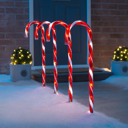 Christmas  -  4 Red Candy Cane Lights  -  60005072