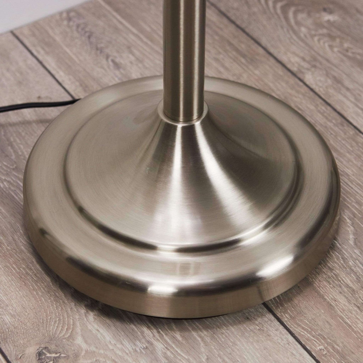 Lights - Bybliss Floor Lamp Satin Chrome Cream Shade - 50074725