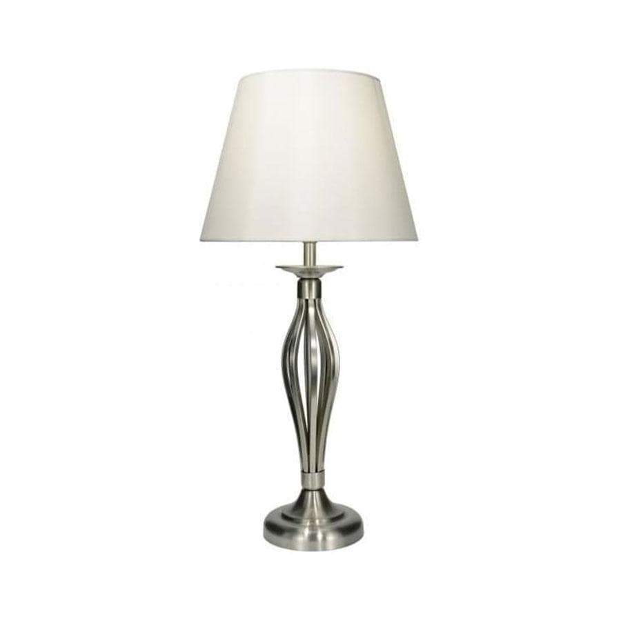 Lights - Bybliss Table Lamp Satin Chrome With Cream Shade - 50074727