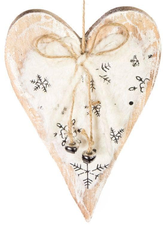 Christmas - Chunky Wooden Heart Christmas Decoration - 25cm - 60004699