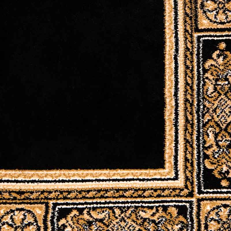 Rugs - Da Vinci Traditional Bordered Black and Gold Rug - Multiple Sizes -