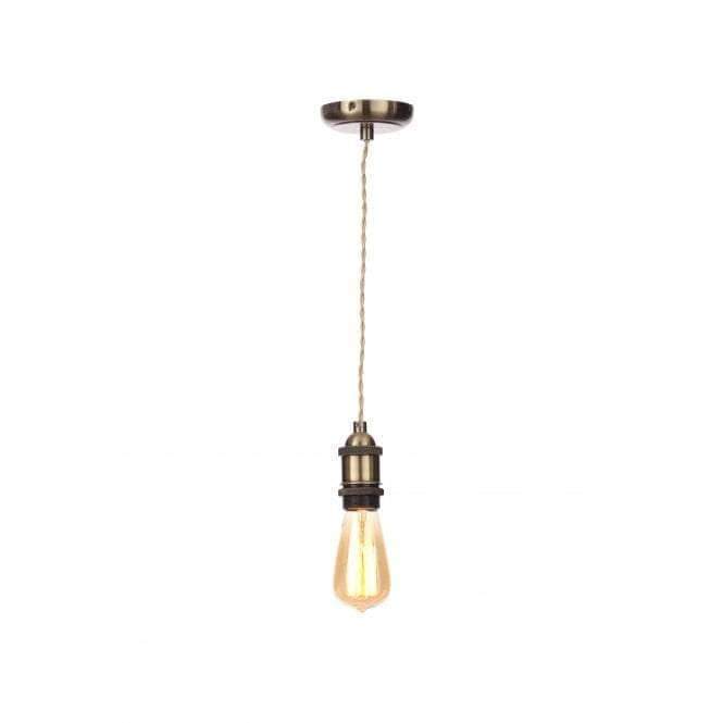 Lights - Dale Single Light Antique Brass Suspension Ceiling Light - 50150530