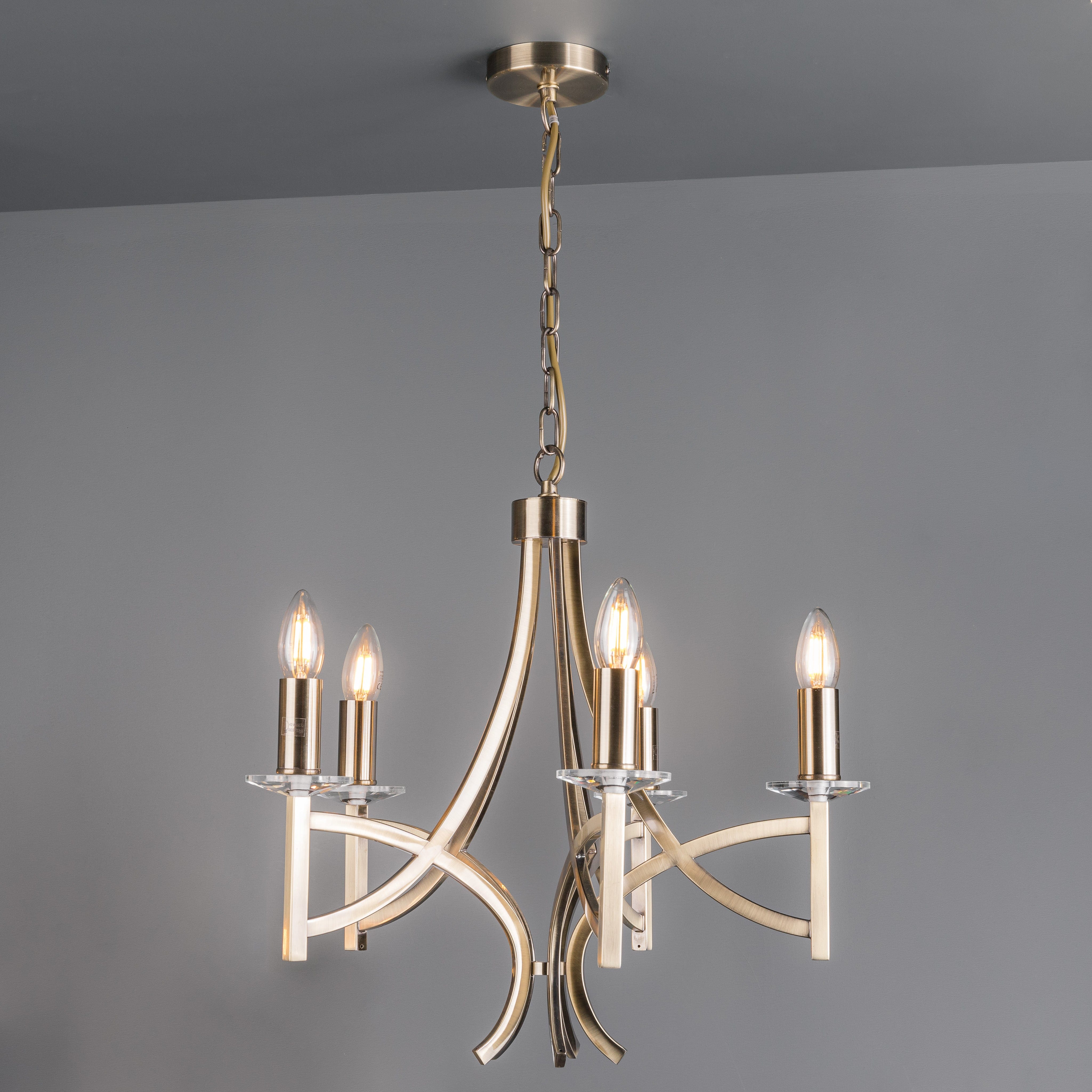 Madrid 5 Light Antique Brass Pendant Ceiling Light Taskers Online