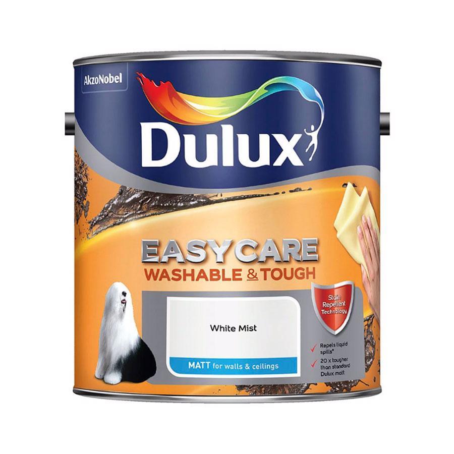 Paint - Dulux Easy Care Matt Emulsion 2.5L White Mist - 50134376