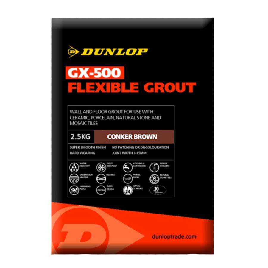 Flooring & Carpet  -  Dunlop Gx-500 Flexible Wall And Floor Grout Conker Brown  -  50137649