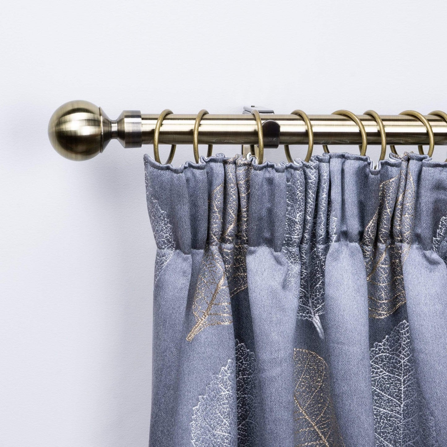 Homeware - Extendable Antique Brass Pole With Ball Finial -