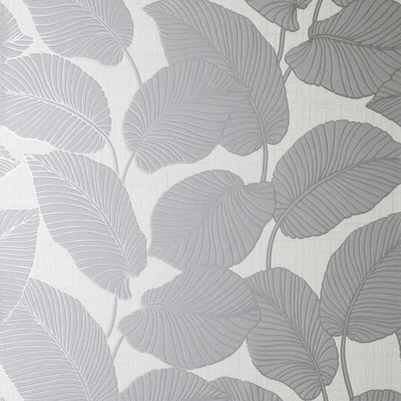 Wallpaper - FIne Decor LarsonLeaf Grey/Silver Wallpaper - FD42821 - 60000853
