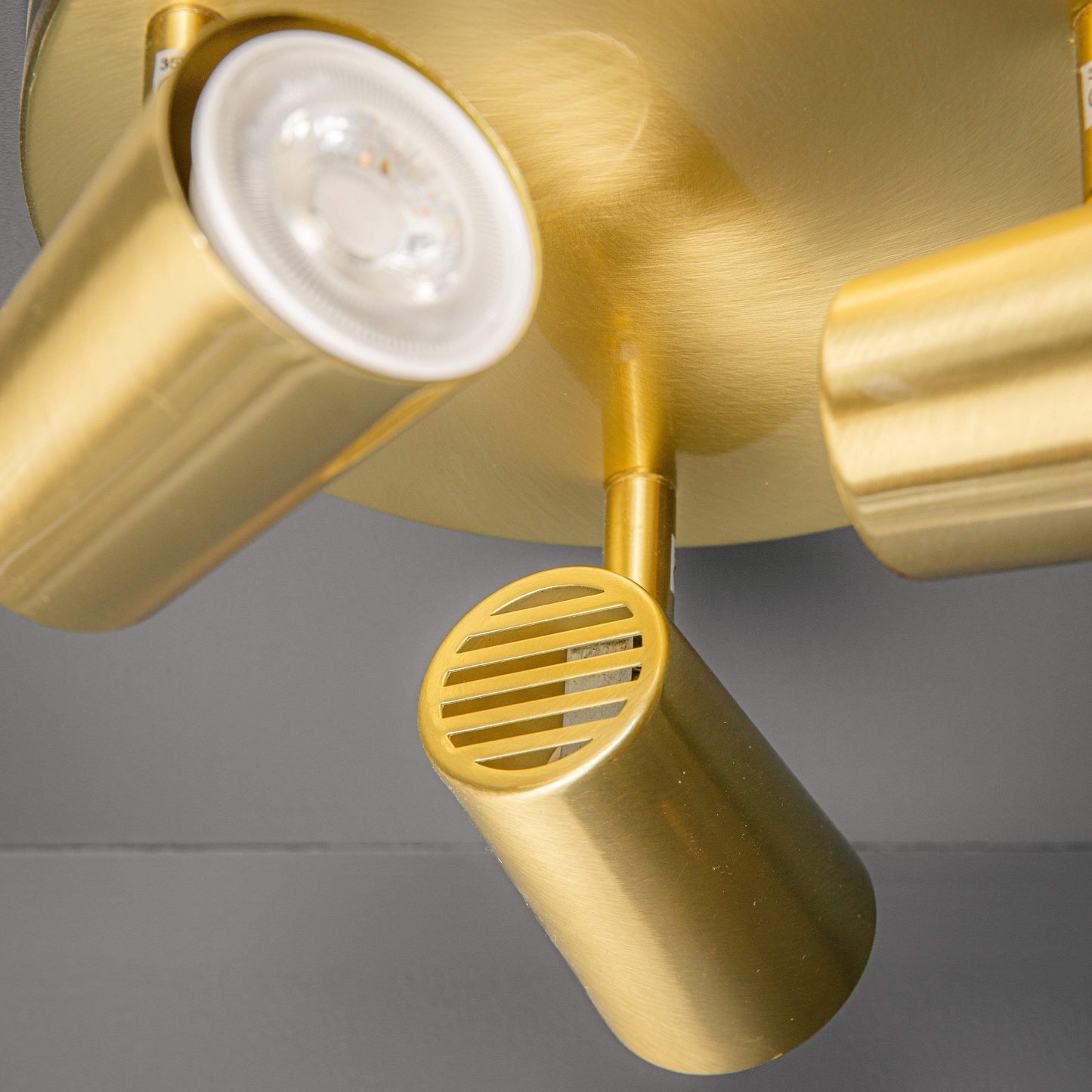 Lights - Forum Inlight Harvey 3 Light Spotlight - Satin Brass Ceiling Light - 50155594