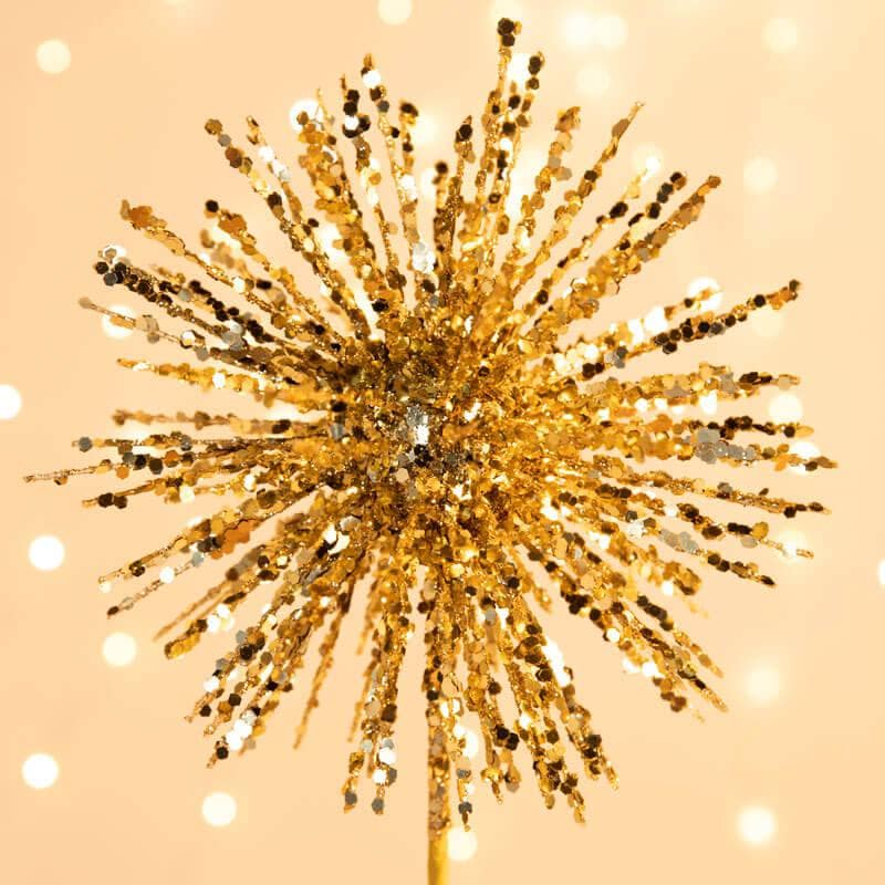 Christmas  -  Gold Glitter Burst Christmas Pick Decoration - 46cm  -  60003945
