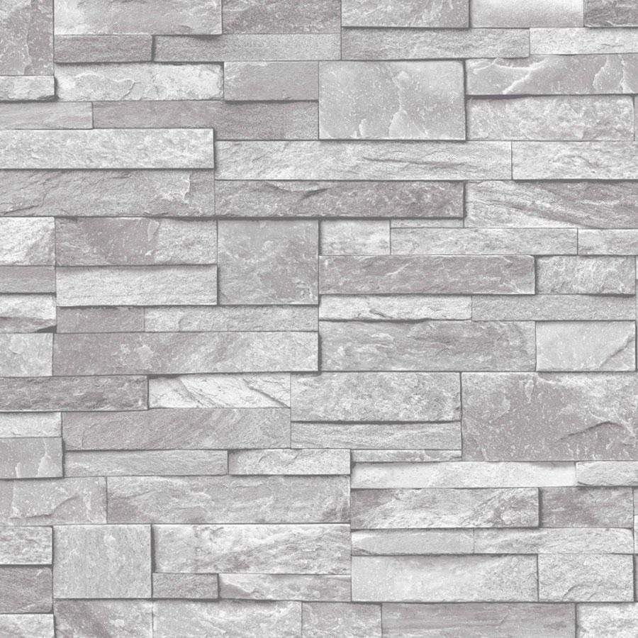 Grandeco Stone Brick Effect Light Grey Wallpaper A17202 Taskers