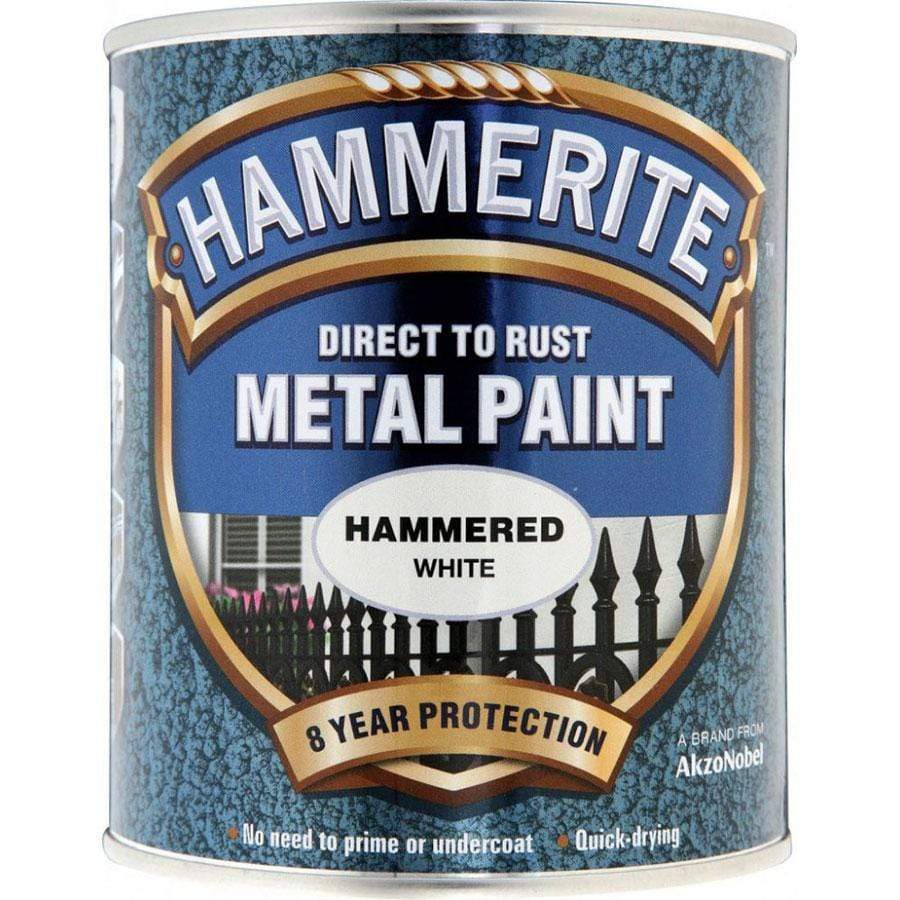 Paint  -  Hammerite Direct To Rust Hammered White Metal Paint  - 