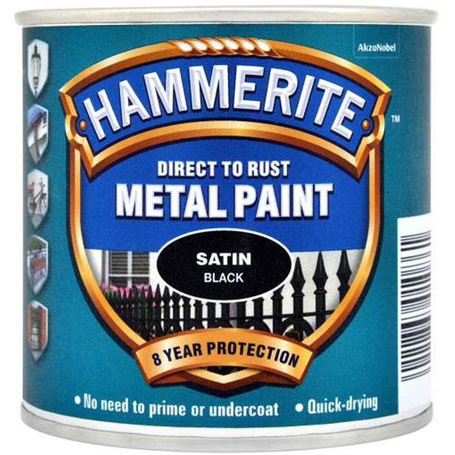 Paint  -  Hammerite Direct To Rust Satin Black 250Ml Metal Paint  -  00475679