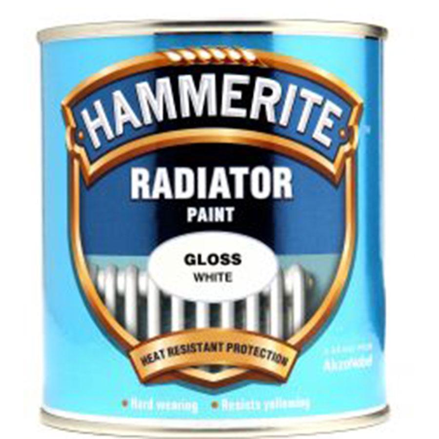 Paint  -  Hammerite White Gloss Radiator 500Ml Paint  -  00475884