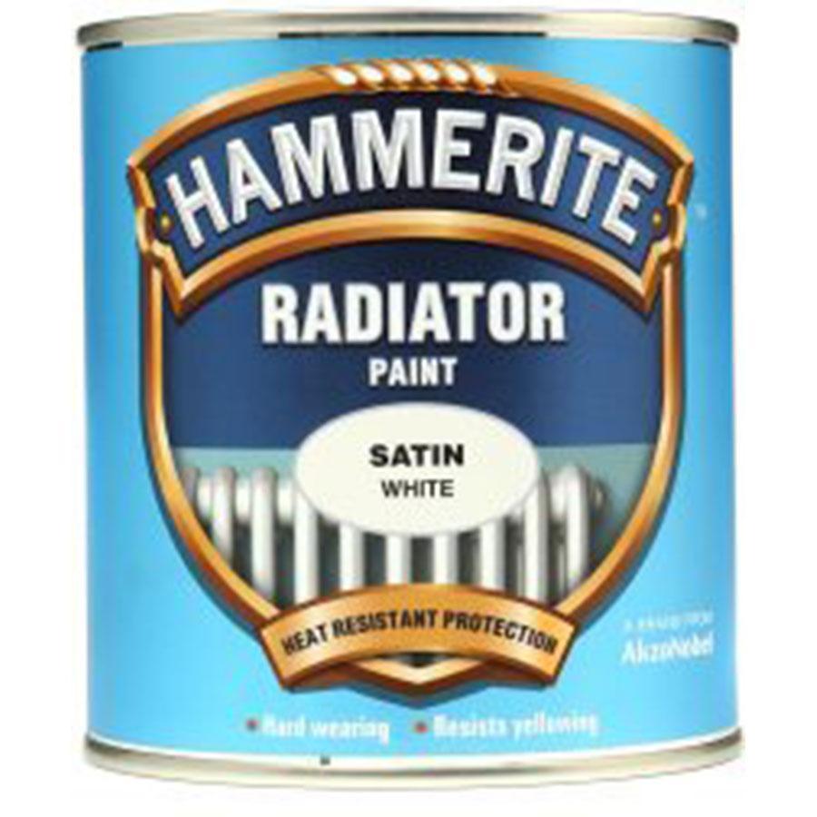 Paint  -  Hammerite White Satin Radiator 500Ml Paint  -  00475914