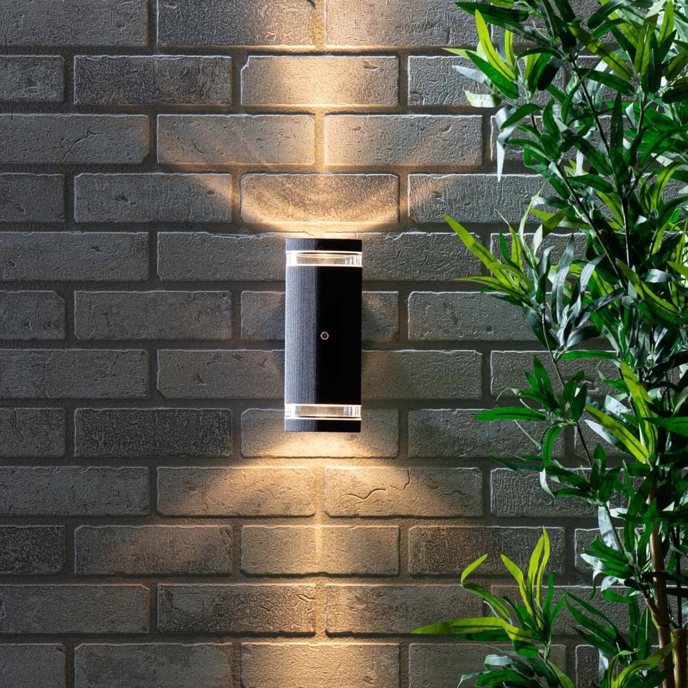 Lights  -  Helix Up/Down Black Outdoor Photocell Sensor Wall Light  -  60000018