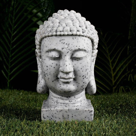 Gardening  -  Large Granite Buddha Head Bust 25cm  -  60002511