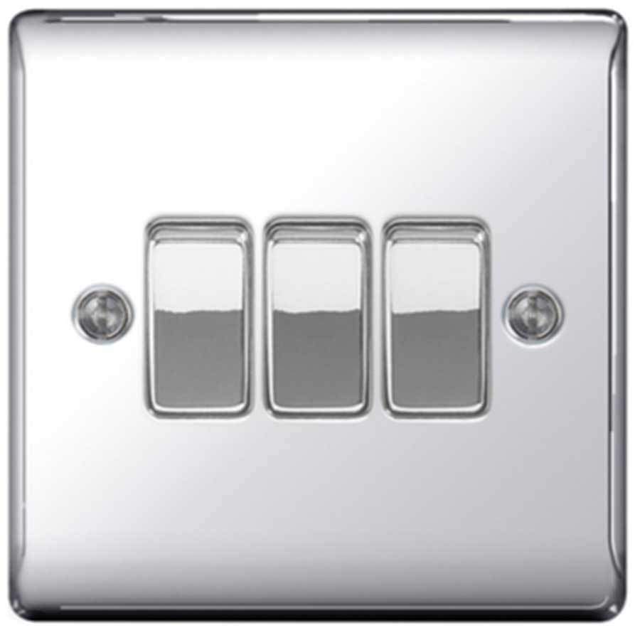 DIY - Nexus Npc43-01 3 Gang Polished Chrome Switch - 50110596
