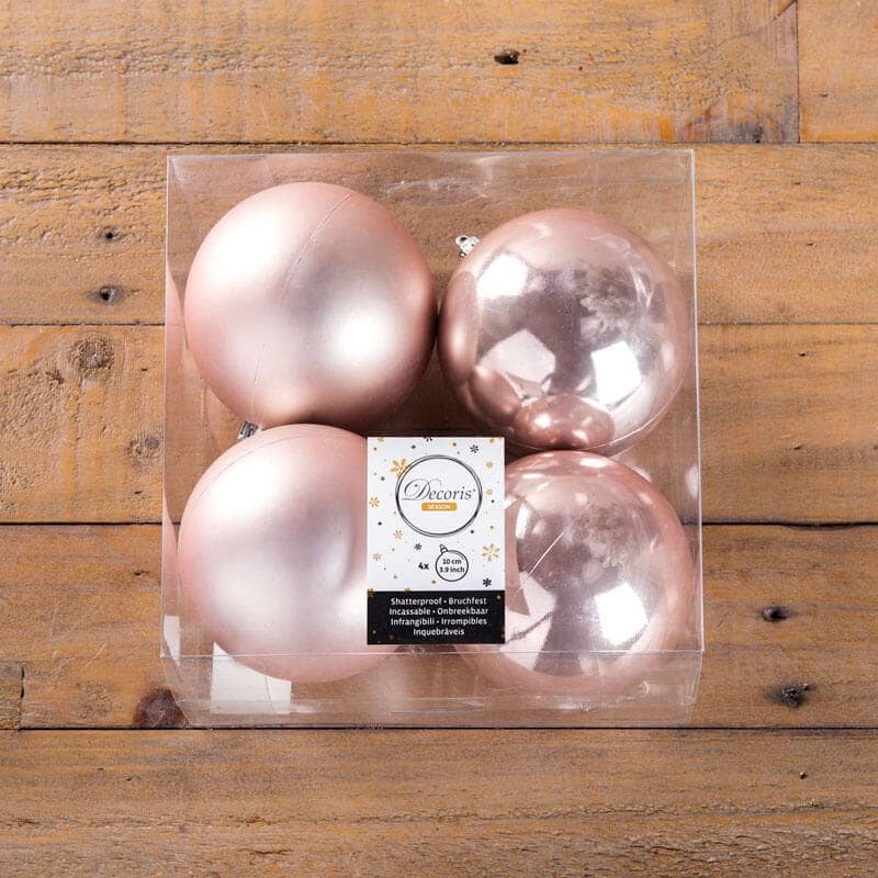 Christmas - Pink 4 Pack Shatterproof Christmas Baubles - 50129114