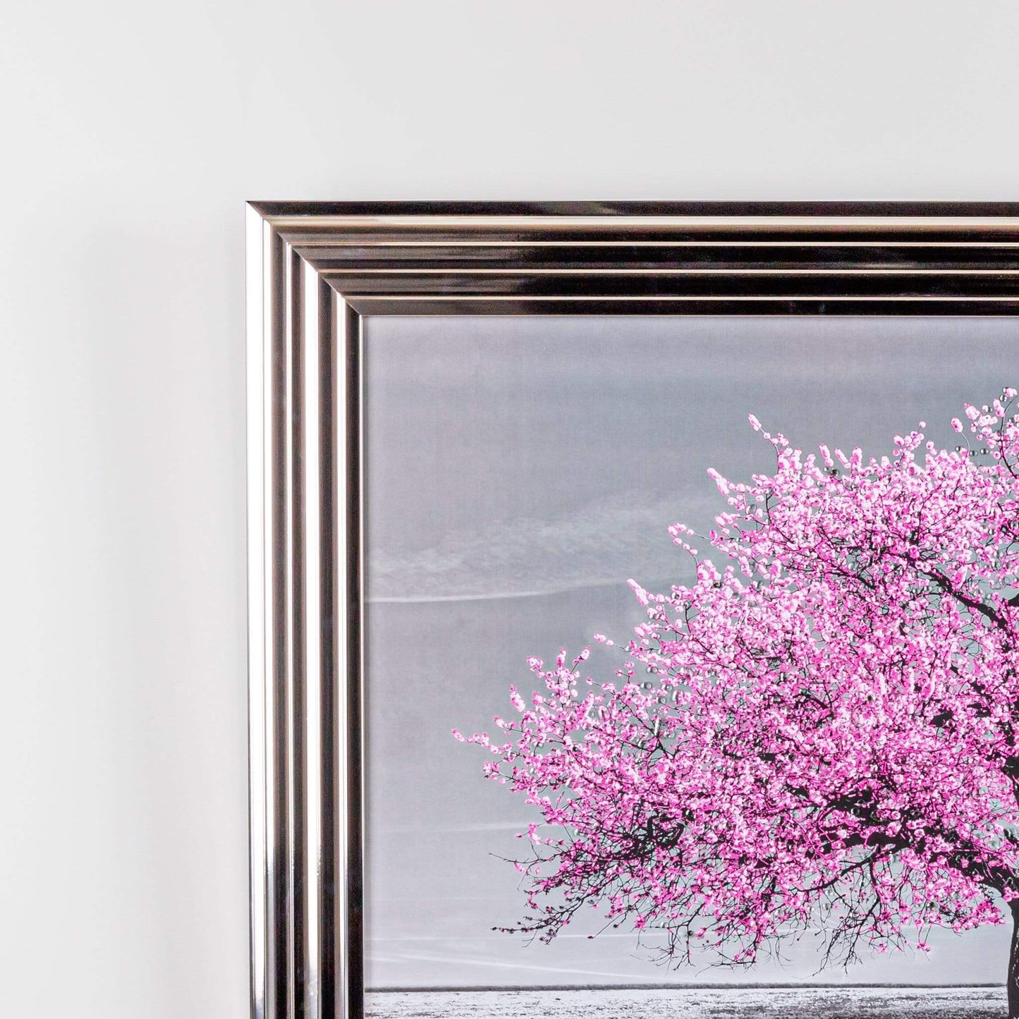 Pictures - Pink Cherry Tree Framed Picture 114Cm X 74Cm - 50152122