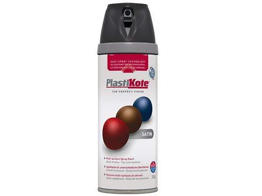 Paint  -  Plastikote Twist And Spray Satin Black Paint  -  50090962