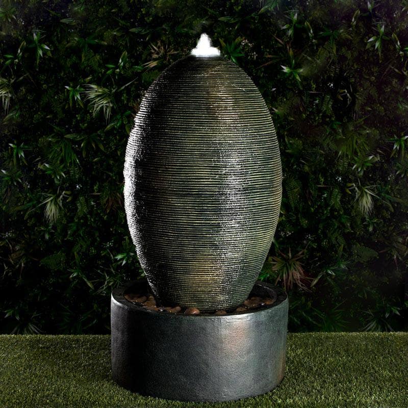 Gardening  -  Rippled Green Oval Water Feature  -  60006111