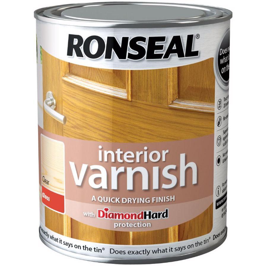 Paint - Ronseal Diamond Hard Clear Internal Gloss Varnish - 50109189