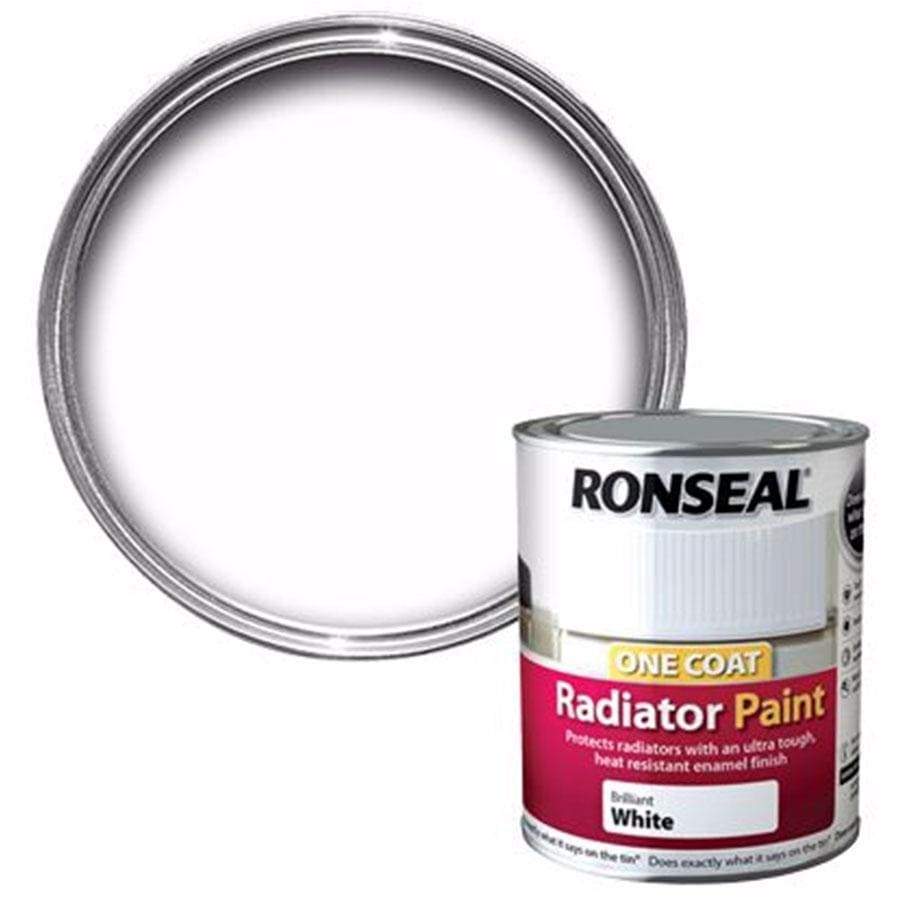 Paint  -  Ronseal One Coat Satin White Radiator Paint  -  50127575