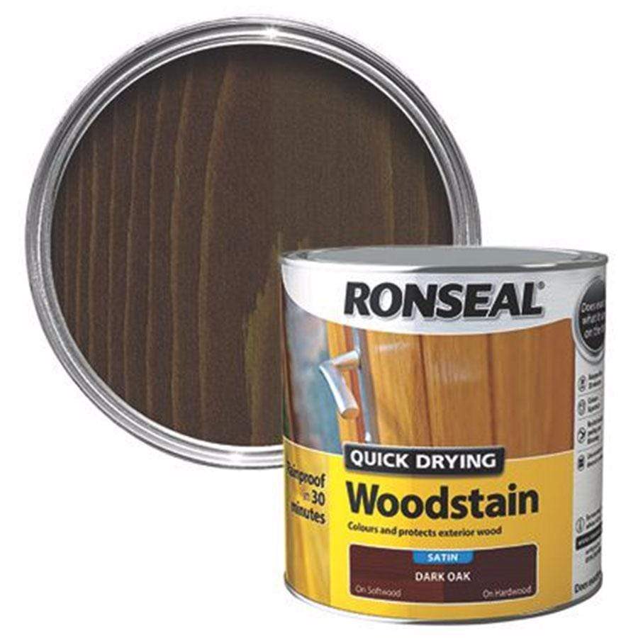 Paint - Ronseal Quick Drying Dark Oak Satin Wood Stain - 00515252