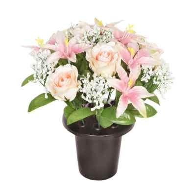 Gardening  -  Sincere Grave Pot Pink Lily Rose 25cm  -  50143101
