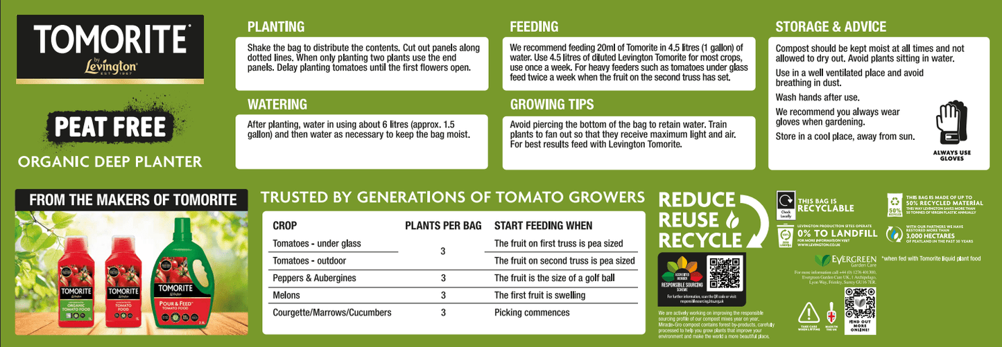 Gardening - Organic Peat Free Tomorite- 42L - 60002831