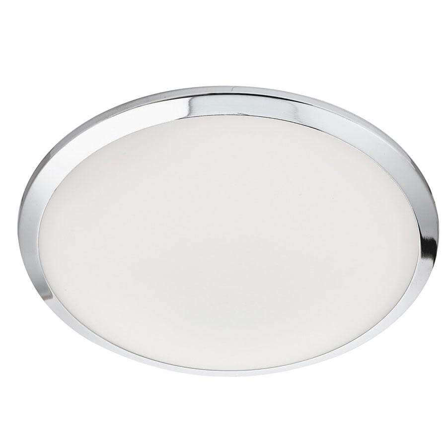 Lights - Bathroom Chrome Led Flush Ceiling Light With Frosted Glass Shade - 50132200