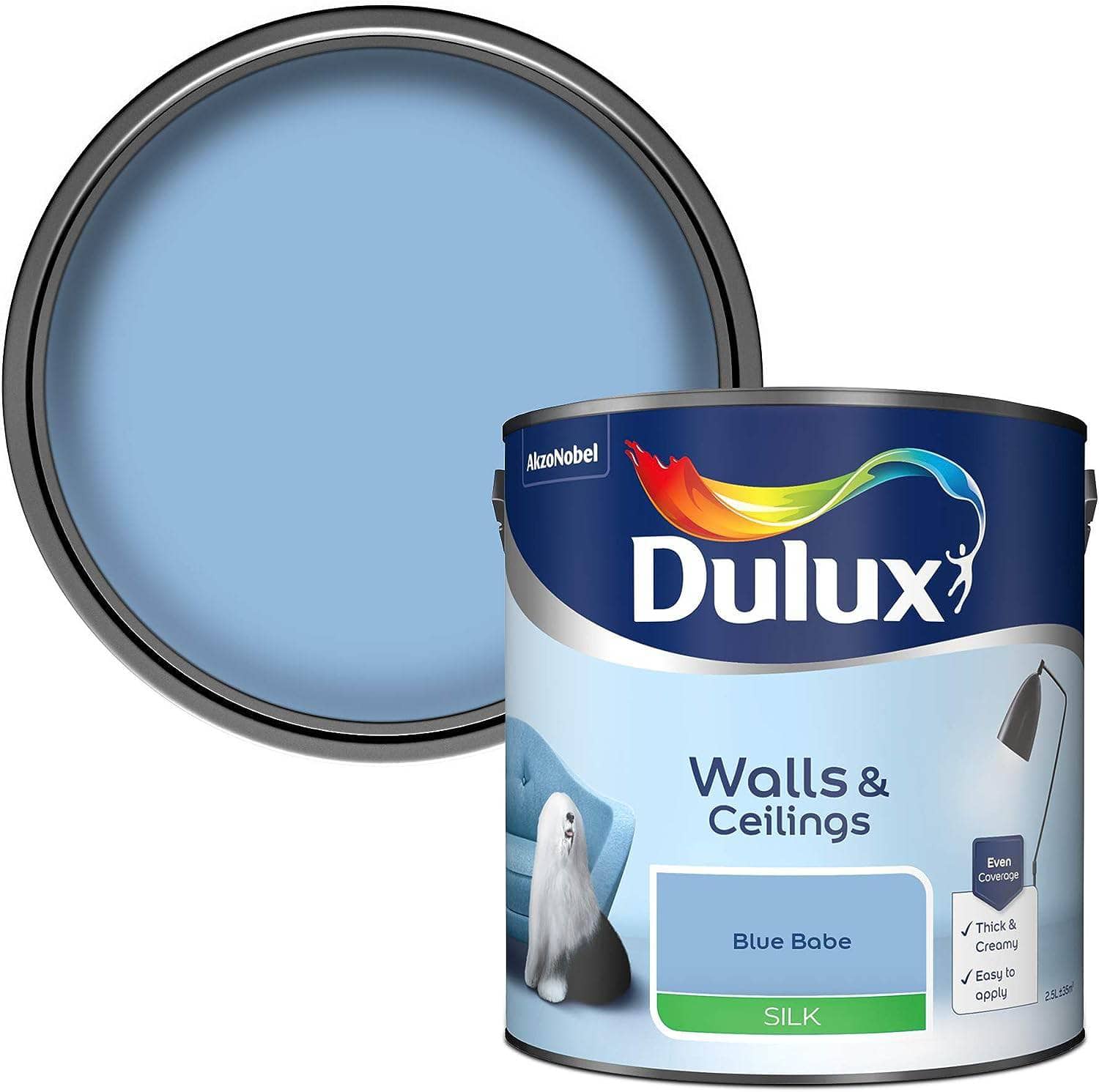 Paint  -  Dulux Silk Emulsion 2.5L - Blue Babe  -  00871099