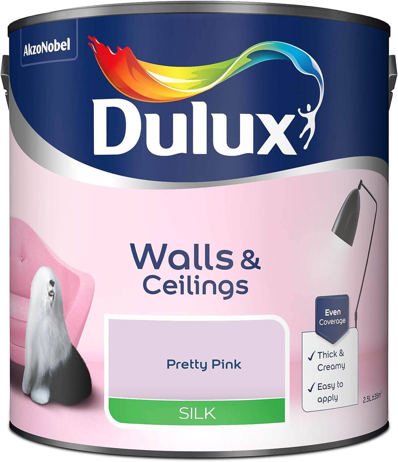 Paint  -  Dulux Silk Emulsion 2.5L - Pretty Pink  -  01353761
