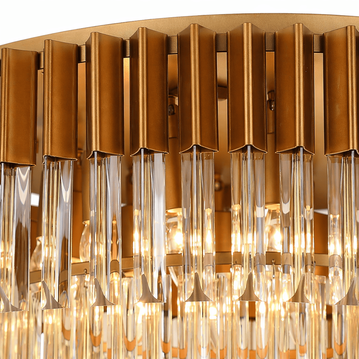 Lights  -  Dusseldorf F006-12CP 12 Light Flush Ceiling Light - Bronze & Champagne Glass  -  60485740
