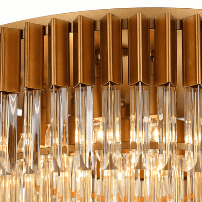 Lights  -  Dusseldorf F006-12CP 12 Light Flush Ceiling Light - Bronze & Champagne Glass  -  60485740