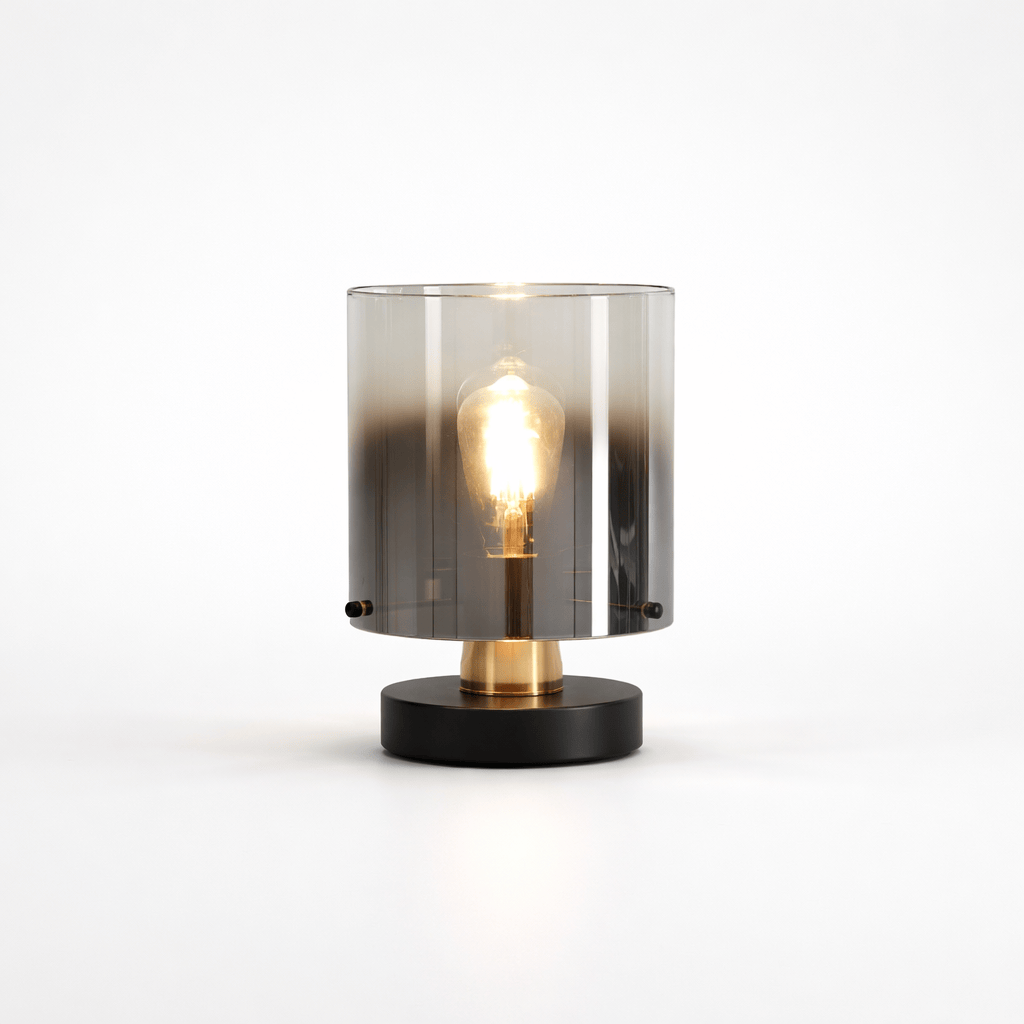 Lights  -  Stuttgart T001-1BK 1 light Black table lamp with Smoked Ombre Glass  -  60485697