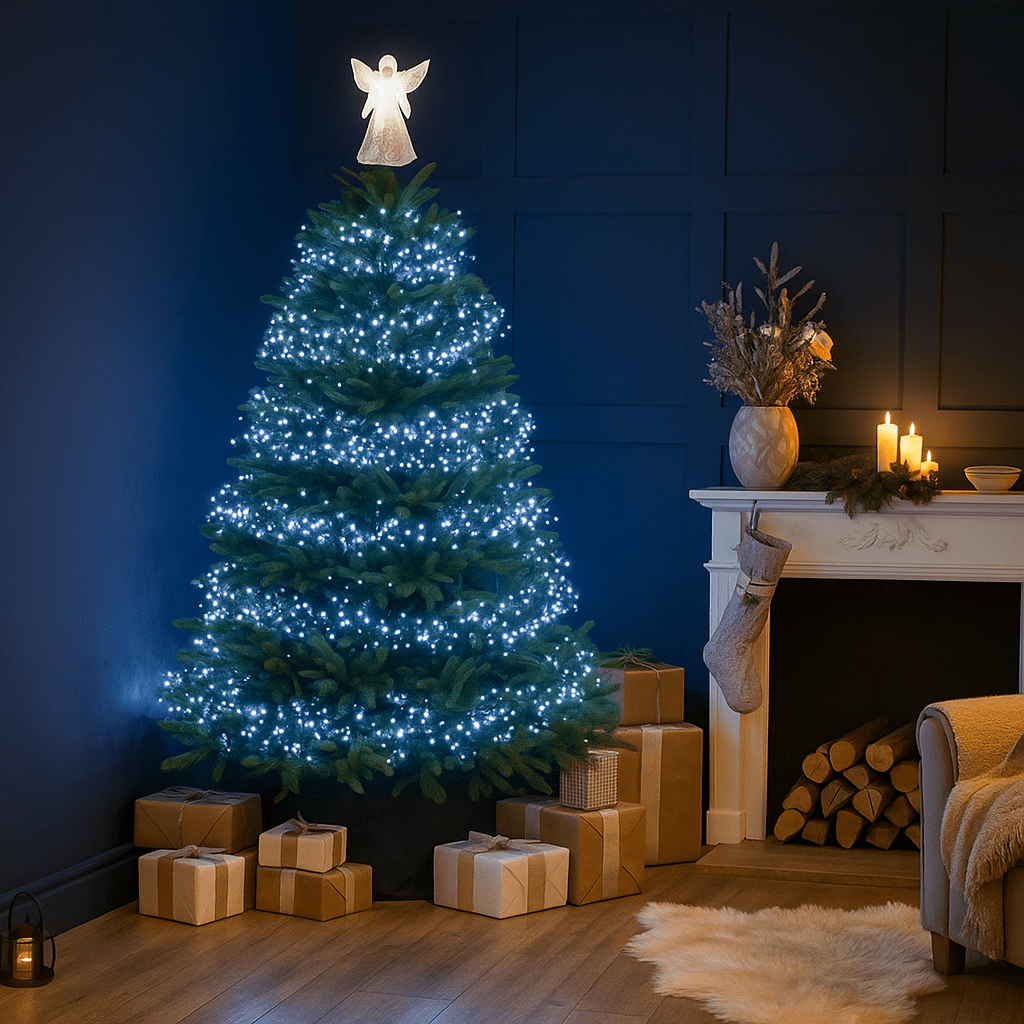 Christmas  -  1000 Multifunction Cluster Christmas Tree Lights - White  -  60487836