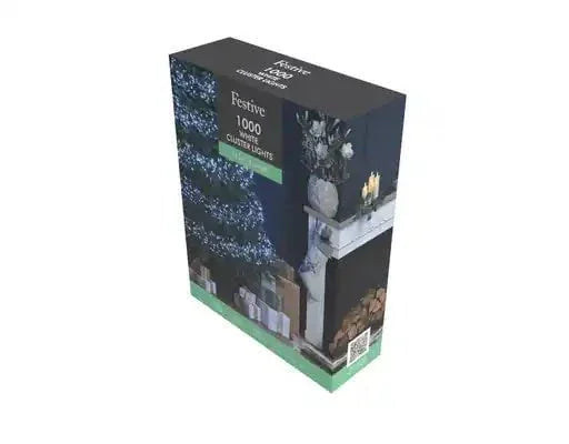 Christmas  -  1000 Multifunction Cluster Christmas Tree Lights - White  -  60487836