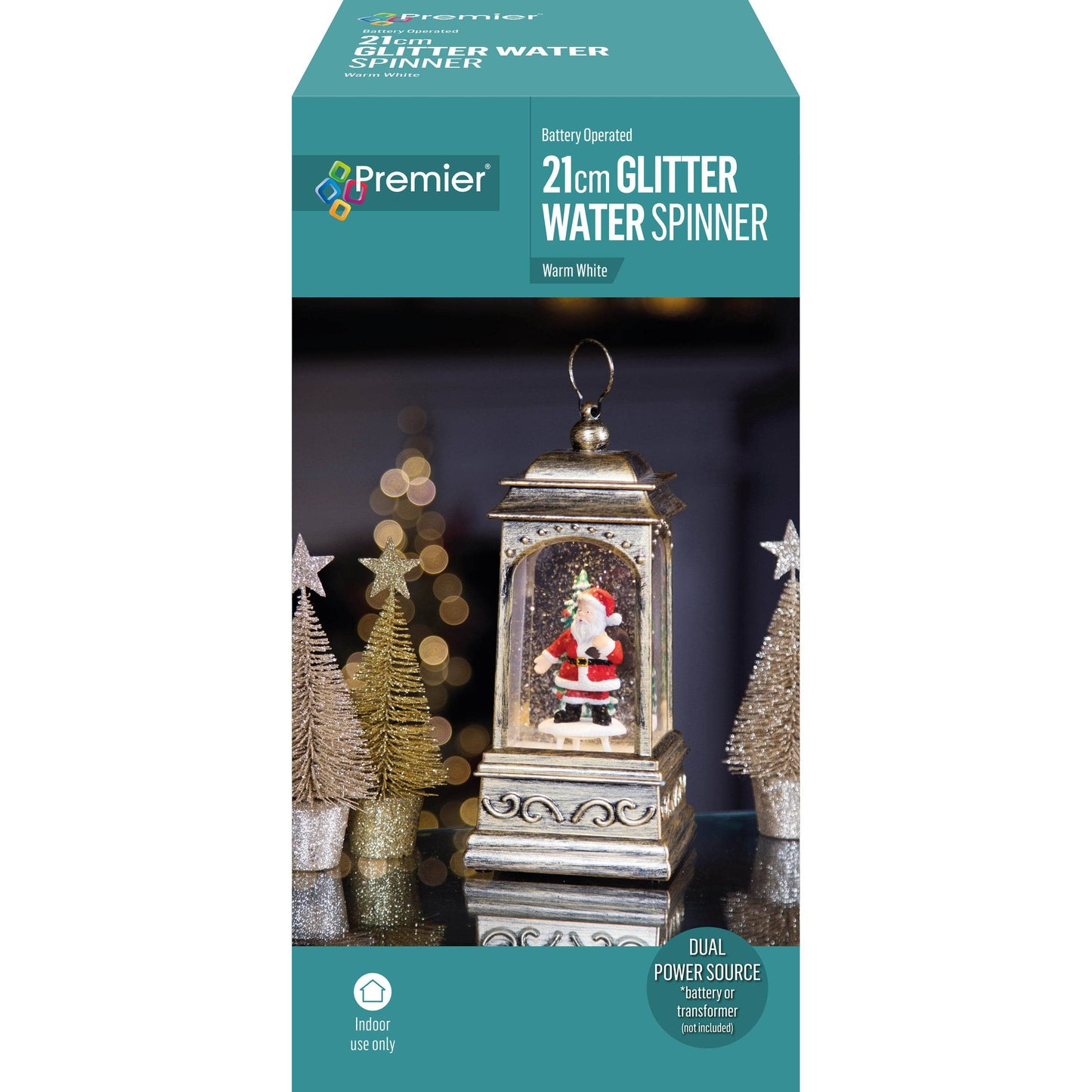 Christmas  -  Santa Glitter Water Spinner - 21cm  -  60484030