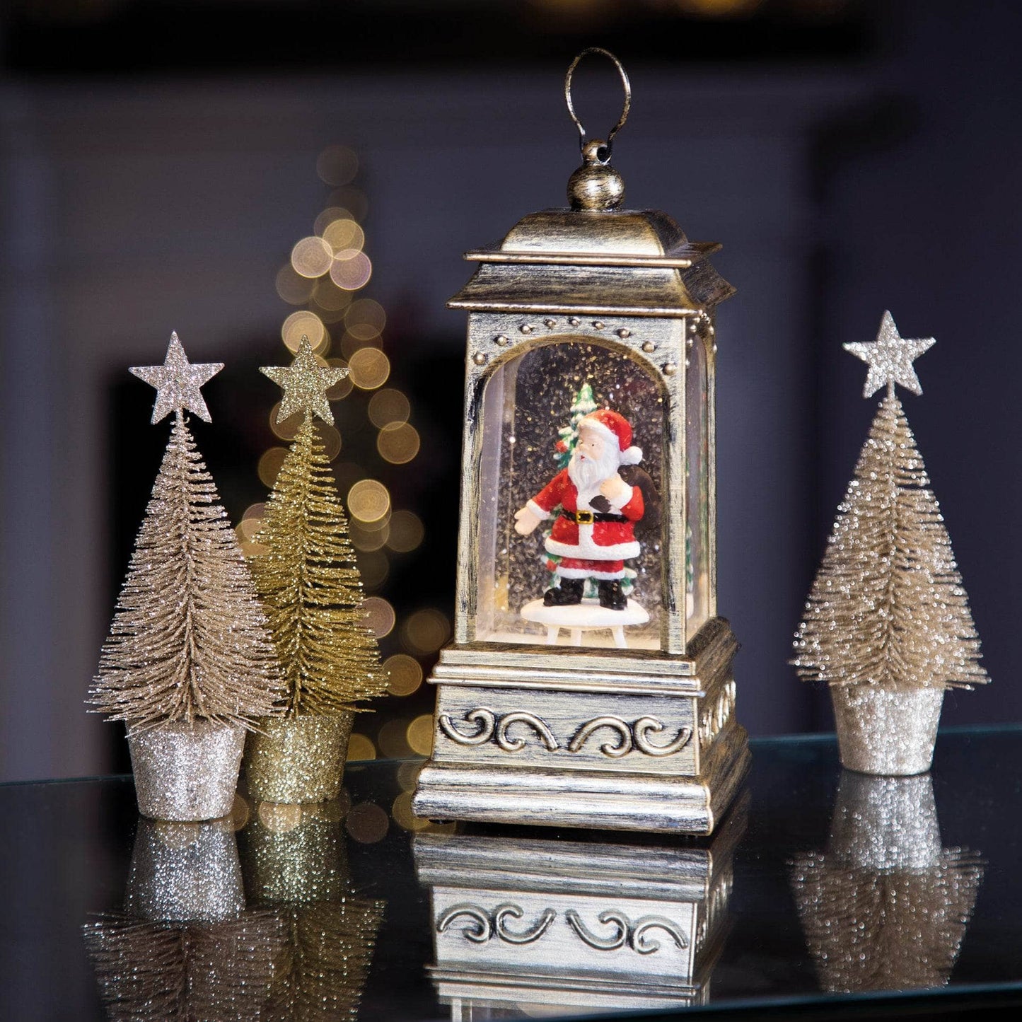 Christmas  -  Santa Glitter Water Spinner - 21cm  -  60484030