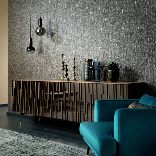 Wallpaper  -  Erismann Casual Chic Charcoal & Gold Wallpaper 10260-10  -  60011301