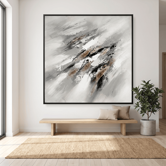Pictures  -  10393 Canvas Painting Black Frame - 100 x 100cm  -  60485766