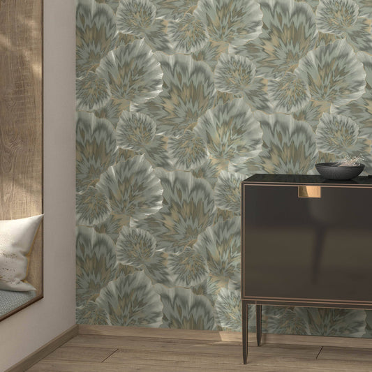 Wallpaper  -  Erismann Floral Green Wallpaper - 10402-24  -  60013645