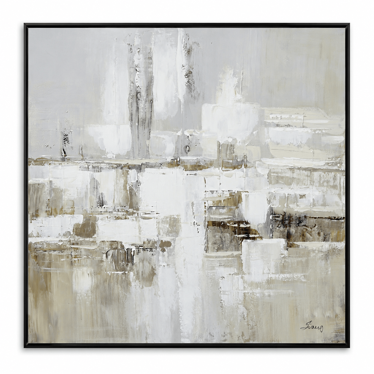 Pictures  -  10480 Canvas Painting Black Frame - 100 x 100cm  -  60485767