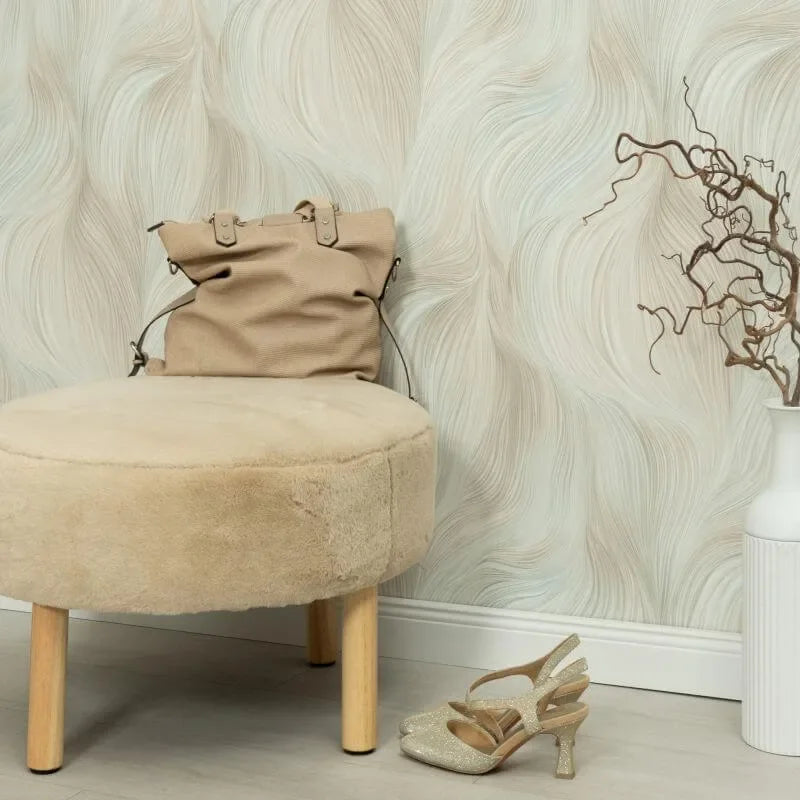 Wallpaper  -  Erismann Waves of Light Turquoise Metallic Wallpaper - 10522-18  -  60484799