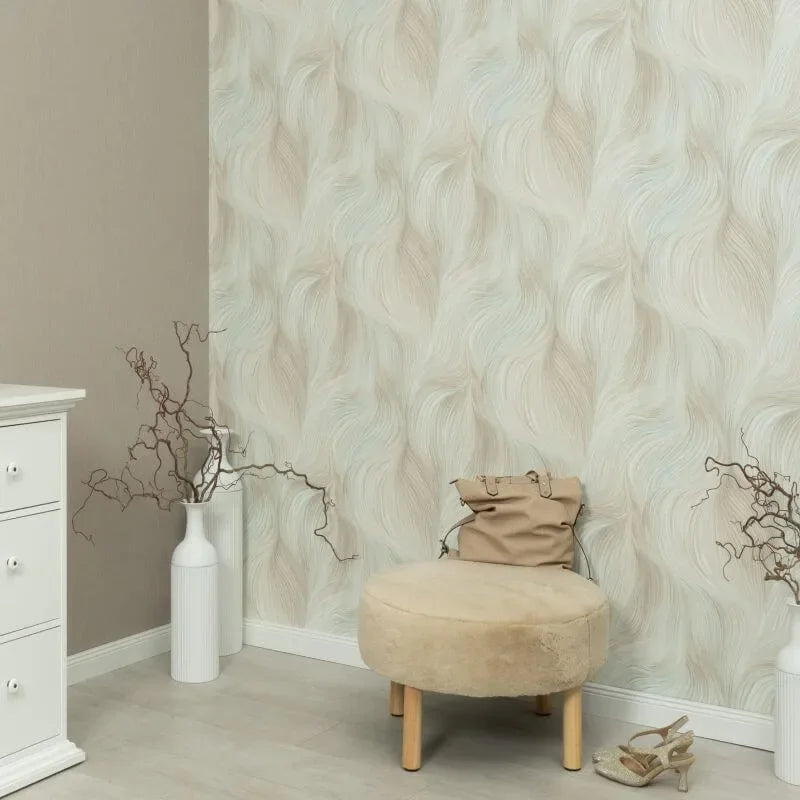 Wallpaper  -  Erismann Waves of Light Turquoise Metallic Wallpaper - 10522-18  -  60484799