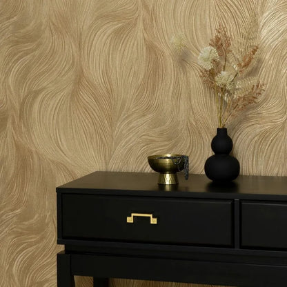 Wallpaper  -  Erismann Waves of Light Geometric Metallic Gold Wallpaper - 10522-30  -  60484801